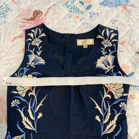 Anthropologie embroidered navy dress - Picture 2 of 6